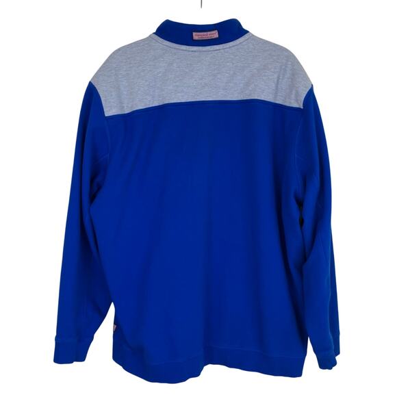 Vineyard Vines Mens XXL Half Zip Sweatshirt Pullover Two-toned Blue Grey Warm - Picture 3 of 16